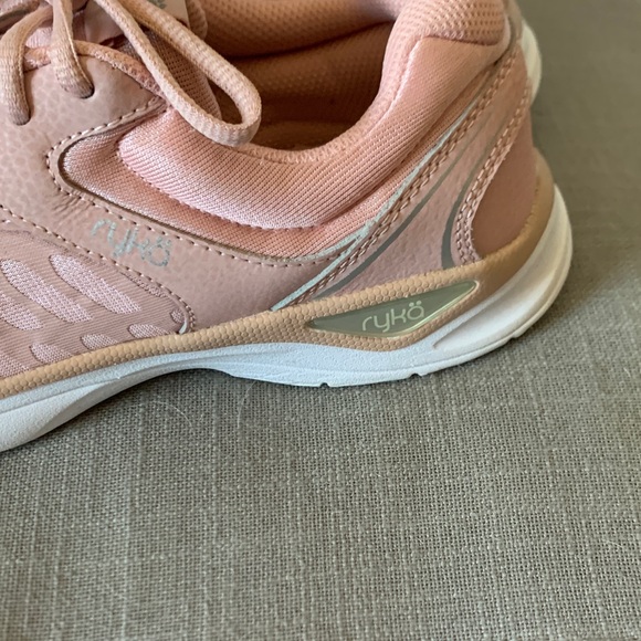 Ryka Women's Rae Walking Pink Low Top Leather Lace Up Mesh Sneakers - Picture 3 of 7